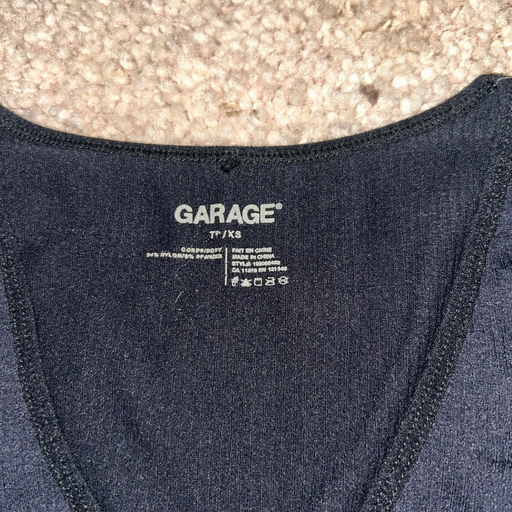 Garage Black V-Neck Top